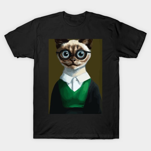 Nerd Cat T-Shirt by maxcode